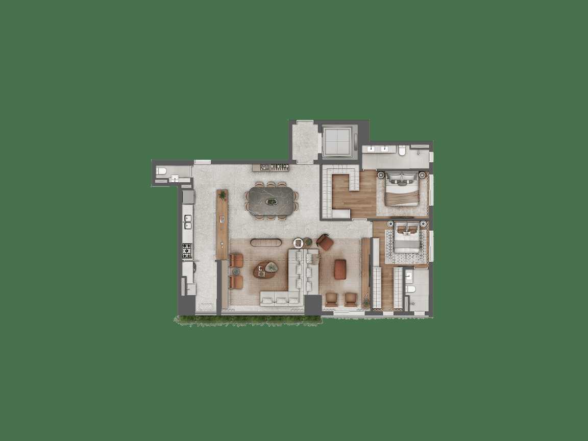 Planta - O privilégio de viver entre o melhor de Pinheiros e Jardins | 85 m² a 156 m² | 2 a 3 suites - MPNI