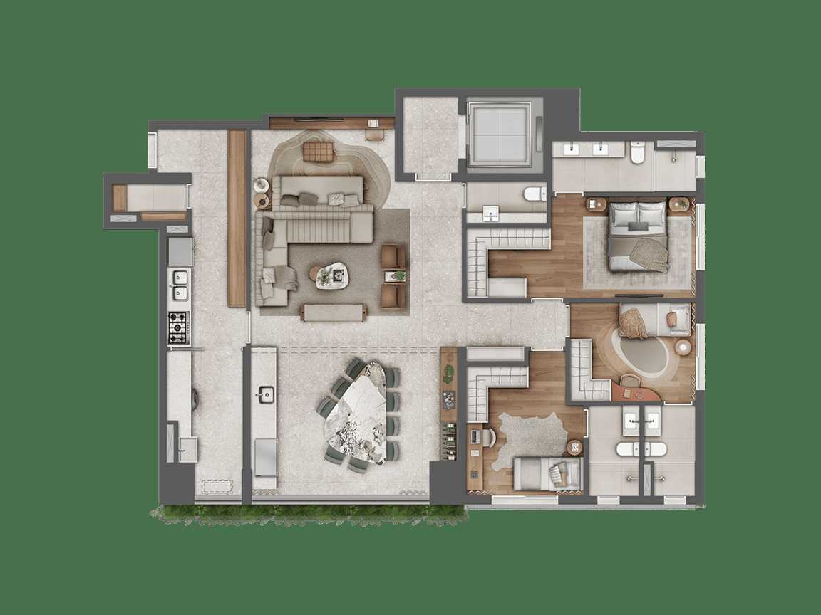 Planta - O privilégio de viver entre o melhor de Pinheiros e Jardins | 85 m² a 156 m² | 2 a 3 suites - MPNI