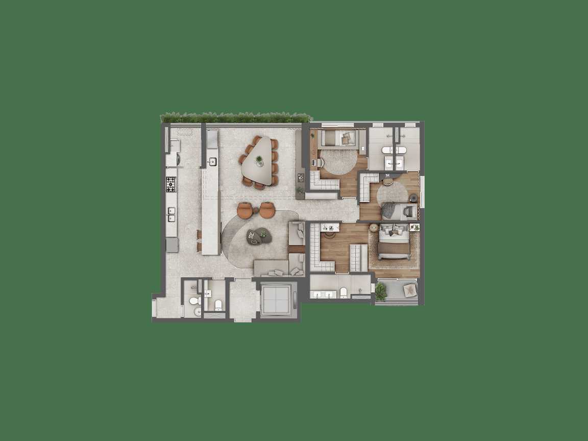 Planta - O privilégio de viver entre o melhor de Pinheiros e Jardins | 85 m² a 156 m² | 2 a 3 suites - MPNI