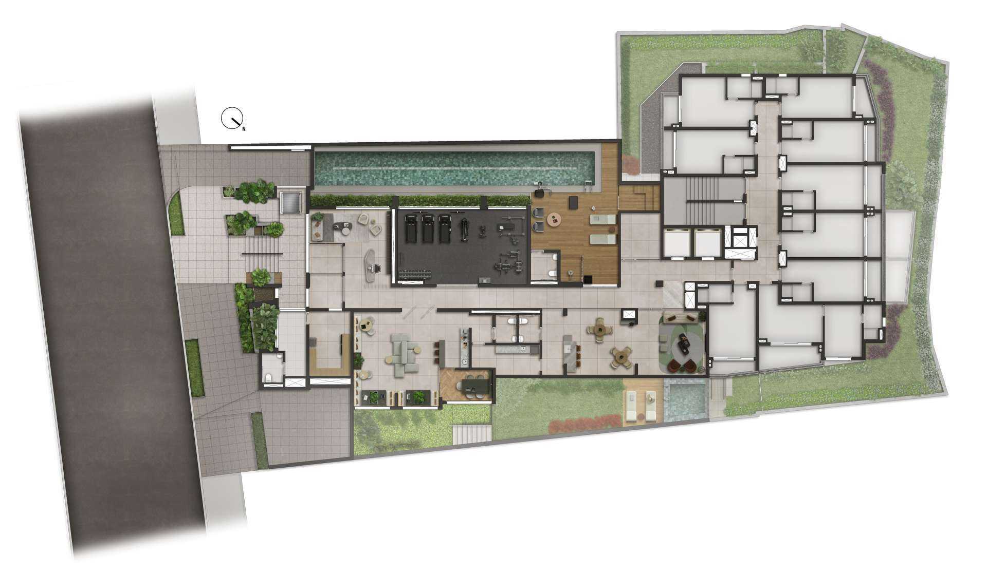 Planta - 1 Dorm de  25m² a metros próximo ao Rosewood e Avenida Paulista - MPNI