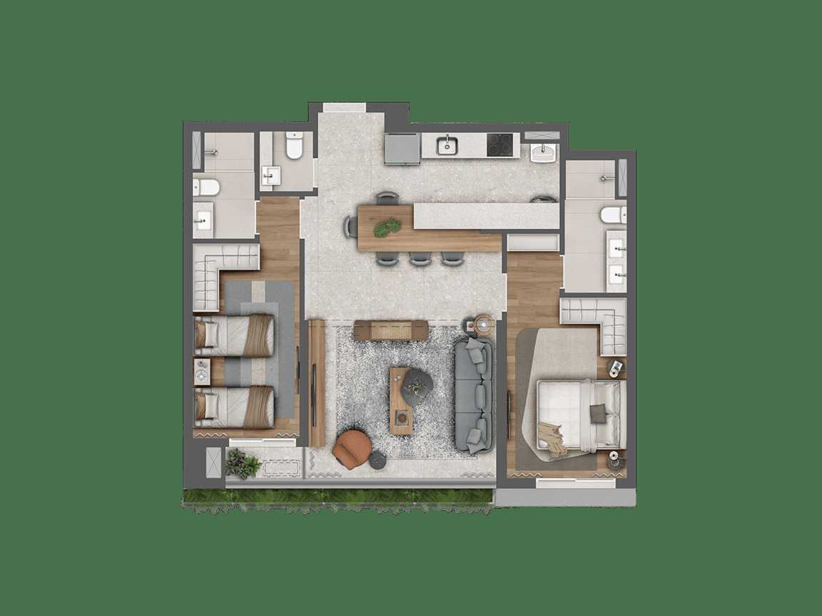 Planta - O privilégio de viver entre o melhor de Pinheiros e Jardins | 85 m² a 156 m² | 2 a 3 suites - MPNI