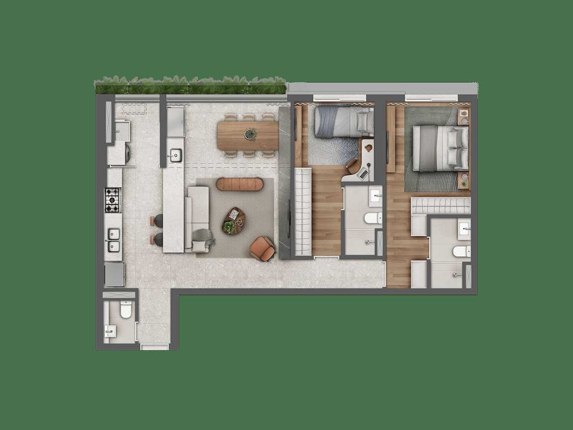 Planta - O privilégio de viver entre o melhor de Pinheiros e Jardins | 85 m² a 156 m² | 2 a 3 suites - MPNI